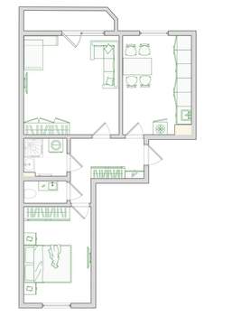 2-к квартира, на длительный срок, 55м2, 7/10 этаж