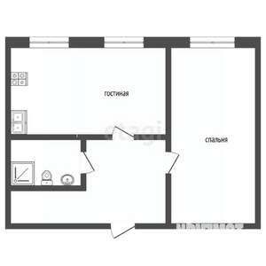 1-к квартира, на длительный срок, 55м2, 2/3 этаж