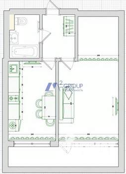1-к квартира, на длительный срок, 36м2, 6/9 этаж