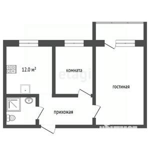 2-к квартира, на длительный срок, 55м2, 4/9 этаж