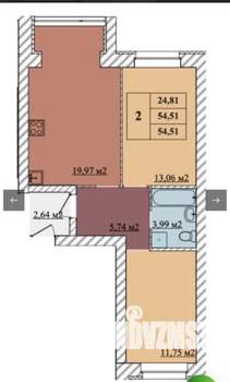 2-к квартира, на длительный срок, 54м2, 6/10 этаж