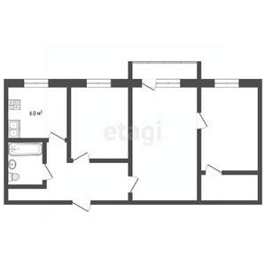 3-к квартира, на длительный срок, 57м2, 3/5 этаж