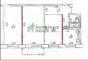 3-к квартира, на длительный срок, 57м2, 3/5 этаж