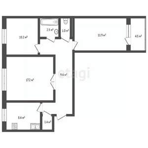 3-к квартира, на длительный срок, 60м2, 4/9 этаж