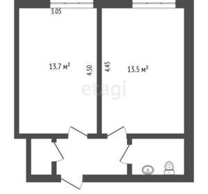 2-к квартира, на длительный срок, 34м2, 8/9 этаж