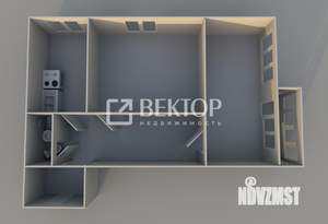 2-к квартира, на длительный срок, 53м2, 6/12 этаж