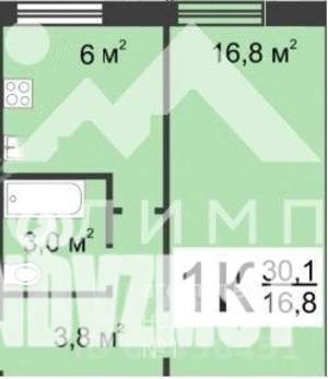 1-к квартира, на длительный срок, 35м2, 2/3 этаж