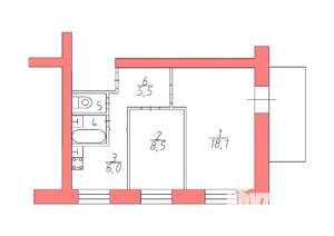 2-к квартира, посуточно, 42м2, 6/9 этаж