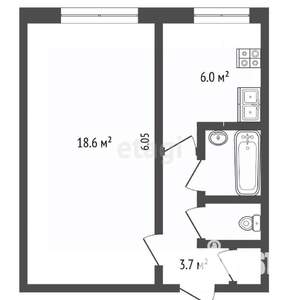 1-к квартира, на длительный срок, 32м2, 1/9 этаж
