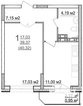 1-к квартира, на длительный срок, 40м2, 2/27 этаж