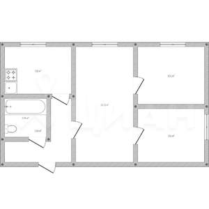2-к квартира, на длительный срок, 44м2, 1/5 этаж
