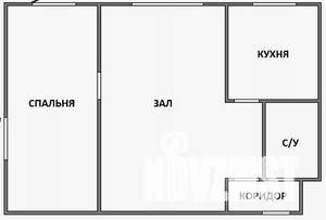 2-к квартира, на длительный срок, 46м2, 2/5 этаж