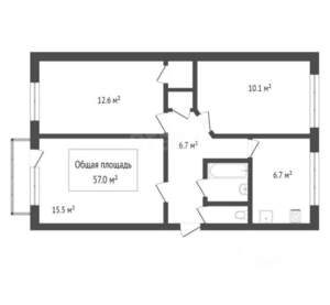 3-к квартира, на длительный срок, 56м2, 2/9 этаж