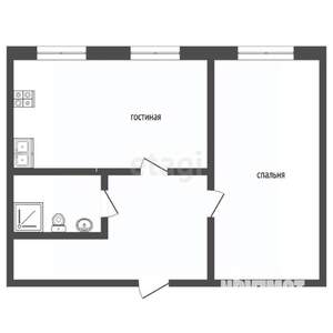 1-к квартира, на длительный срок, 55м2, 2/3 этаж