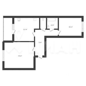 2-к квартира, на длительный срок, 54м2, 2/9 этаж