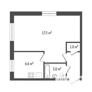 1-к квартира, на длительный срок, 33м2, 2/4 этаж