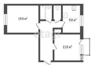 2-к квартира, вторичка, 51м2, 2/3 этаж