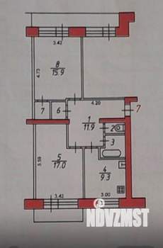 2-к квартира, вторичка, 60м2, 3/5 этаж