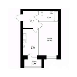 1-к квартира, вторичка, 35м2, 5/5 этаж