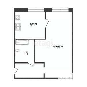 1-к квартира, вторичка, 31м2, 2/5 этаж