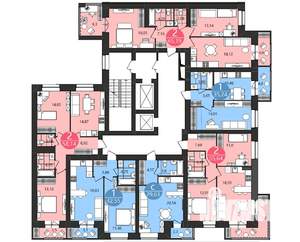 2-к квартира, строящийся дом, 58м2, 9/12 этаж