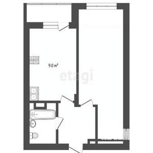 1-к квартира, вторичка, 38м2, 7/24 этаж