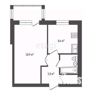 1-к квартира, вторичка, 38м2, 5/11 этаж