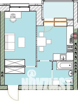 1-к квартира, вторичка, 40м2, 4/4 этаж