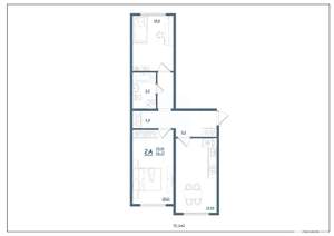 2-к квартира, вторичка, 55м2, 17/17 этаж