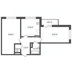 2-к квартира, сданный дом, 59м2, 5/10 этаж