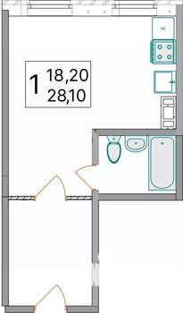 Студия квартира, вторичка, 28м2, 3/10 этаж