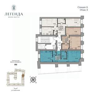 1-к квартира, вторичка, 49м2, 2/5 этаж