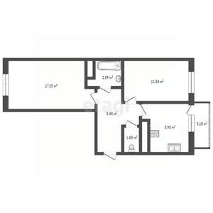 2-к квартира, вторичка, 55м2, 8/10 этаж