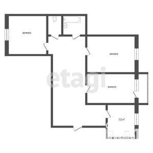 3-к квартира, вторичка, 55м2, 3/9 этаж