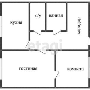 2-к квартира, вторичка, 43м2, 2/3 этаж