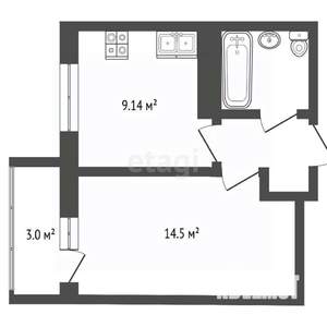 1-к квартира, вторичка, 32м2, 3/5 этаж