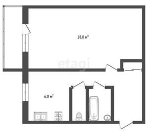 1-к квартира, вторичка, 31м2, 5/5 этаж