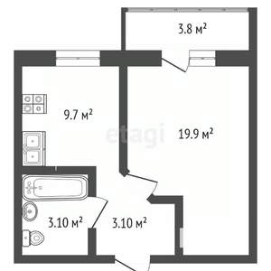 1-к квартира, вторичка, 39м2, 6/8 этаж