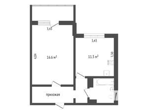 1-к квартира, вторичка, 39м2, 8/10 этаж