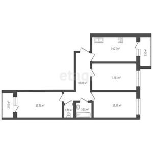 3-к квартира, сданный дом, 81м2, 1/5 этаж