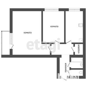 2-к квартира, вторичка, 46м2, 10/12 этаж