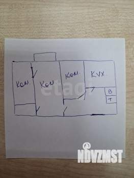 3-к квартира, вторичка, 56м2, 5/5 этаж