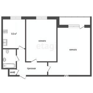 2-к квартира, вторичка, 45м2, 3/9 этаж