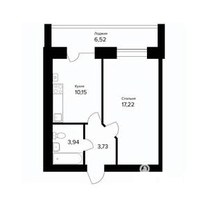 1-к квартира, вторичка, 38м2, 4/5 этаж