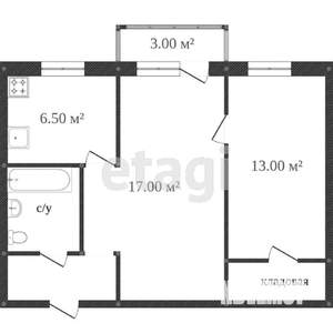 2-к квартира, вторичка, 45м2, 3/5 этаж