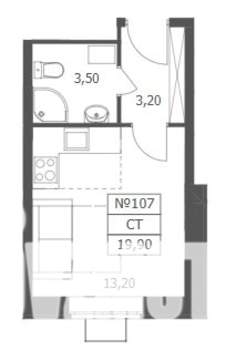 Студия квартира, вторичка, 20м2, 5/11 этаж
