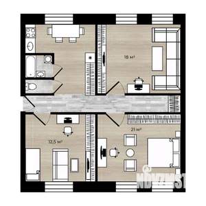 3-к квартира, вторичка, 70м2, 3/4 этаж