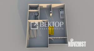 1-к квартира, вторичка, 43м2, 9/9 этаж