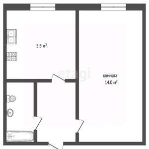 1-к квартира, вторичка, 22м2, 1/9 этаж