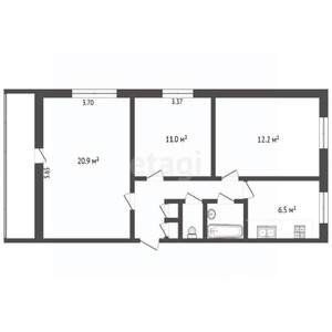 3-к квартира, вторичка, 61м2, 1/9 этаж